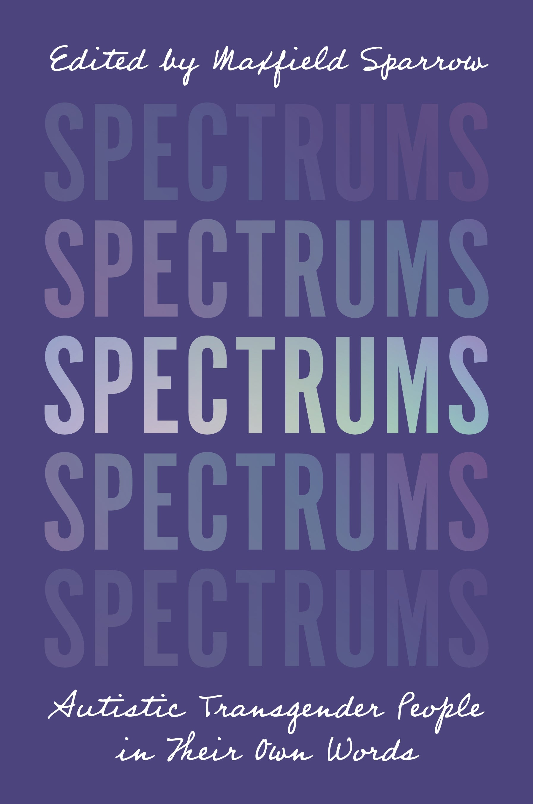 Book cover of 'Spectrums' with repeated title and subtitle on a purple background
